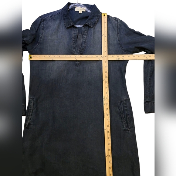 CLOTH & STONE Tencel Blue Denim Tunic Dress Size MED - Picture 3 of 9
